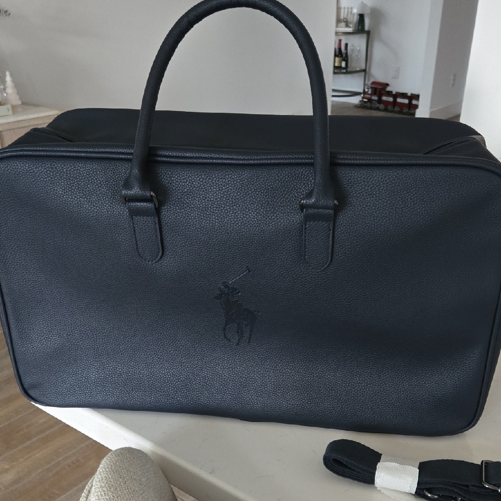 New Never Used Polo Ralph Lauren Navy Duffel Bag Travel Weekender Bag